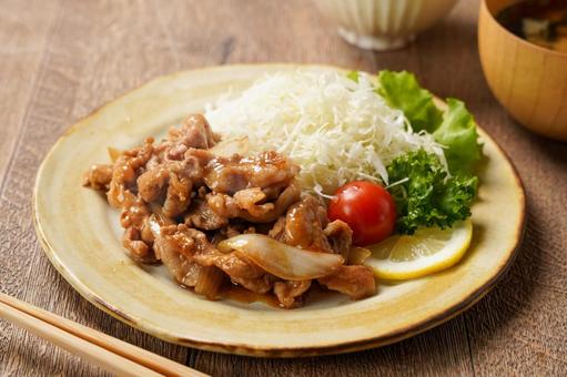 豚しょうが焼き 豚しょうが焼き 豚生姜焼き,豚しょうが焼き,豚こま切れ肉の写真素材