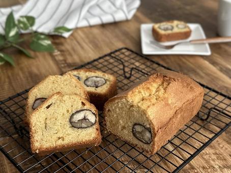 栗のパウンドケーキ パウンドケーキ,栗のケーキ,栗の写真素材