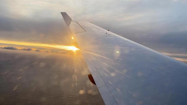 Sunset seen from airplane, JPG Sunset seen from airplane, JPG