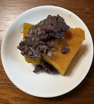 R7.12.21　南瓜と小豆の煮物　1 南瓜,小豆,煮物の写真素材