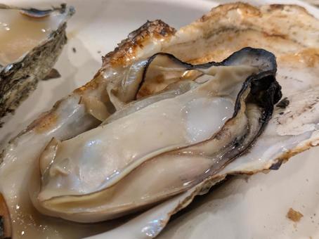 焼き牡蠣 真牡蠣,牡蠣,焼き牡蠣の写真素材