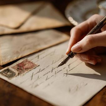 万年筆で綴るエレガントな手書きの手紙 万年筆で綴るエレガントな手書きの手紙の写真