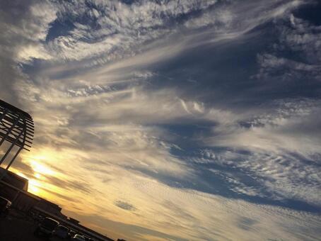 空 日暮れ,空,暁の写真素材