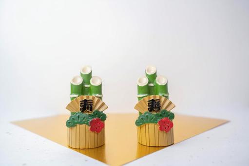 ミニ門松の正月飾り 門松,飾り,置物の写真素材