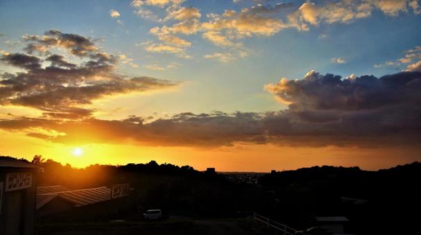晩秋の夕焼。 晩秋の夕焼。の写真