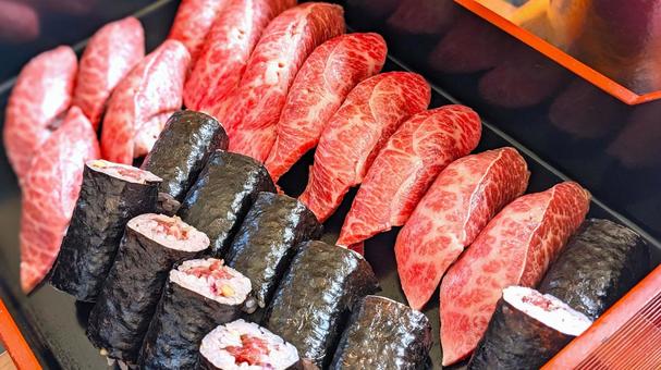 牛肉寿司盛り合わせ 牛肉寿司盛り合わせの写真