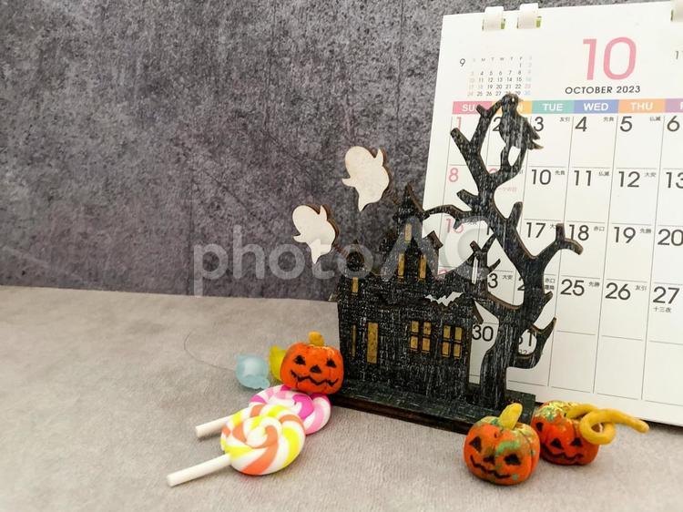 10月のカレンダー　ハロウィン 10月,カレンダー,ハロウィンの写真素材