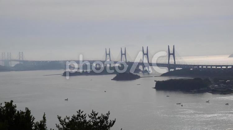 海が見える風景 大自然,海と山,青い海の写真素材