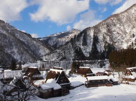 雪の白川郷 雪の白川郷 白川郷,雪,冬の写真素材
