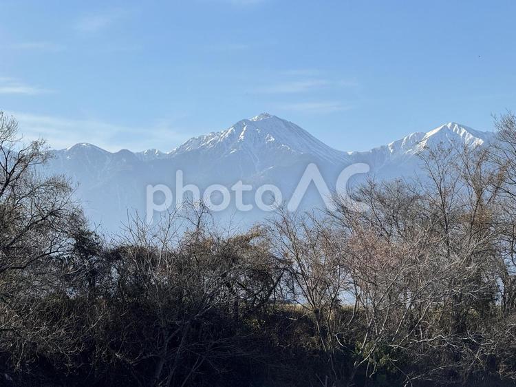 安曇野から見た常念岳 常念岳,山,信州の写真素材
