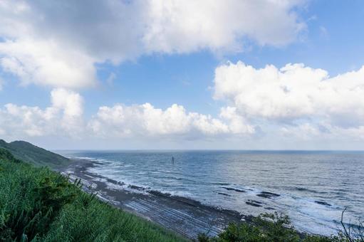 堀切峠からの景色 堀切峠からの景色 海,青空,コピースペースの写真素材
