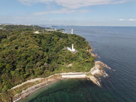 横須賀・観音崎 横須賀・観音崎 海,空撮,ドローンの写真素材