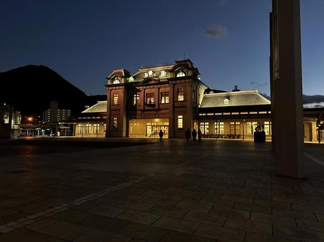 レトロな建物 夜景 レトロな建物 夜景 夜景,レトロ調,レトロな建物の写真素材