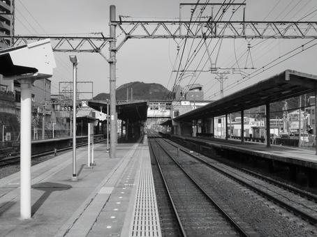 Monochrome photo of station, JPG Monochrome photo of station, JPG