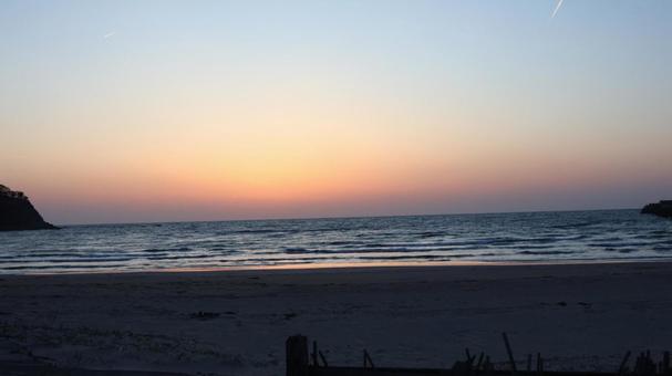 海岸 海岸 海,青,夕暮れの写真素材