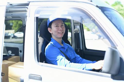 Photo, a delivery member, delivery driver, driving, 