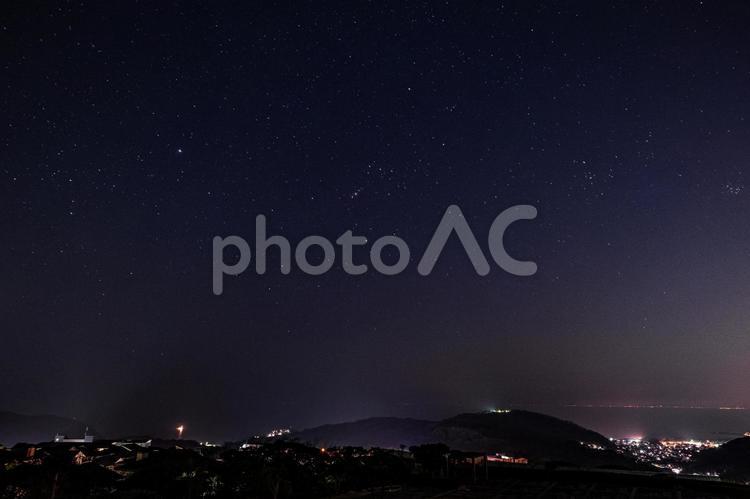 ［街角スナップ］住宅街の星空 空,夜,壁紙の写真素材