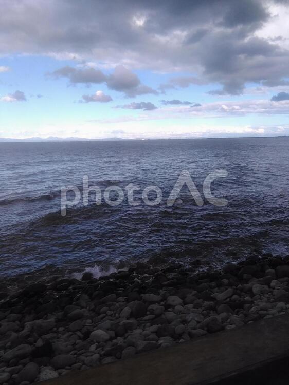 きれいな海と空 空,海岸,海岸線の写真素材