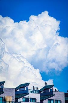 明るい夏の入道雲 明るい夏の入道雲の写真