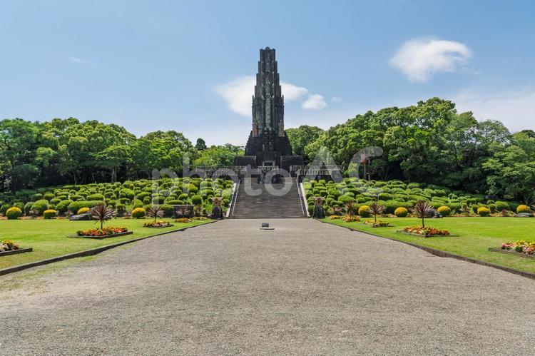 平和の塔　宮崎県立平和台公園 平和台公園,平和台,平和の塔の写真素材