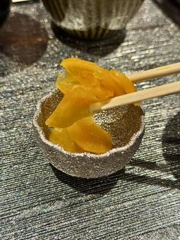 沢庵　付け合わせ おかず,沢庵,漬物の写真素材