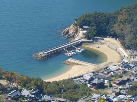 庄内半島 荘内半島,入り江,漁港の写真素材