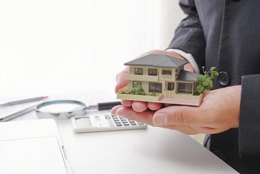 住宅購入や住宅ローンのイメージ素材 不動産査定,不動産鑑定士,土地家屋調査士の写真素材
