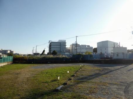 2015年10月・柏尾川排水弁室付近風景 広場,空き地,駐車場の写真素材