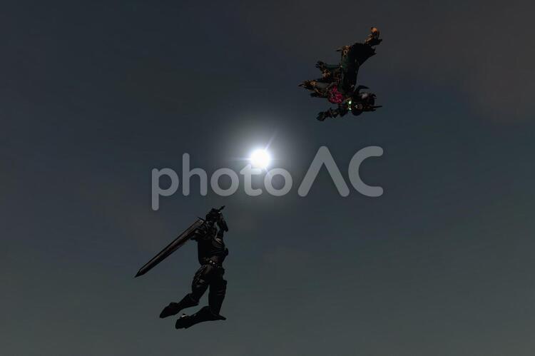 ジャンピング　イン　ザ　スカイ　ファンタジー ジャンピング,スカイ,ファンタジーの写真素材