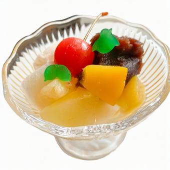 ガラスの器にあんみつ ガラスの器にあんみつ あんみつ,フレッシュ,チェリーの写真素材