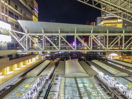 【大阪府】大阪市・大阪駅 大阪駅,夜景,夜の写真素材