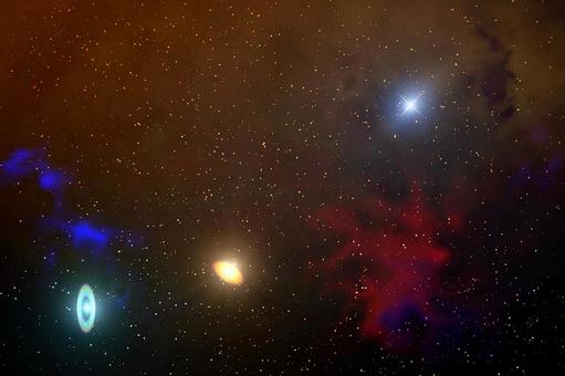 幻想的背景素材 散光星雲と深宇宙 幻想的背景素材 散光星雲と深宇宙 深宇宙,散光星雲,心象風景の写真素材