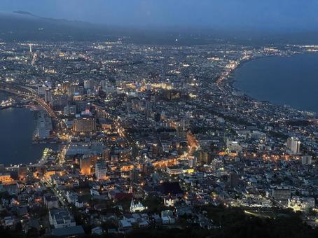 Photo, hakodate, hakodateyama, night view, 