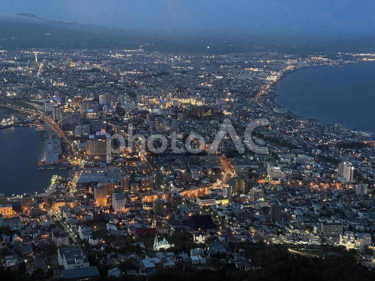 函館暮色 函館,函館山,夜景の写真素材