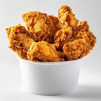 食欲をそそるフライドチキンの山 食欲をそそるフライドチキンの山の写真