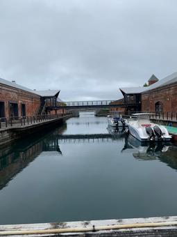 Photo, canal, red brick, cloud, 