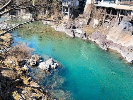 郡上八幡の吉田川1 郡上八幡市,吉田川,清流の写真素材