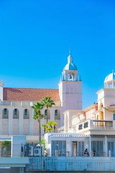 福岡県　シーサイドももち海浜公園の風景 福岡県,福岡市,青空の写真素材