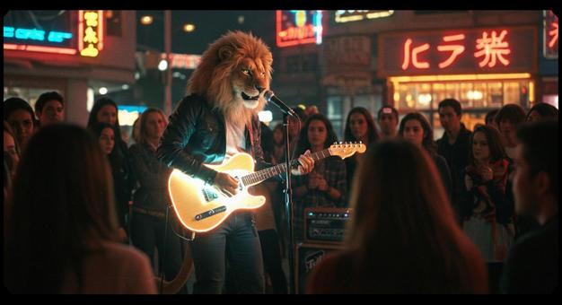 ライオンボーンのストリートミュージシャンの写真