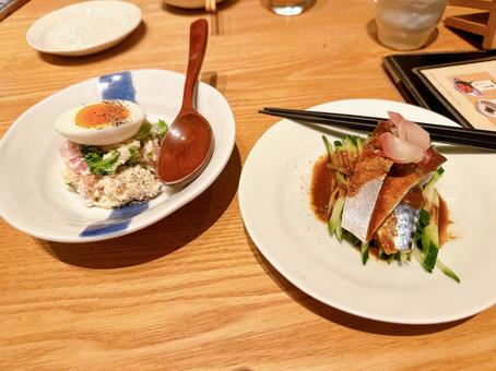 Photo, potato salad, shark mackerel, classic, 
