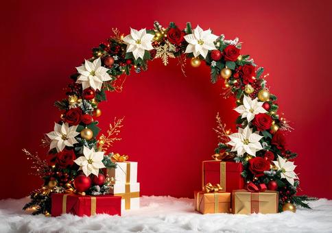 クリスマスの装飾のアーチ クリスマスの装飾のアーチの写真