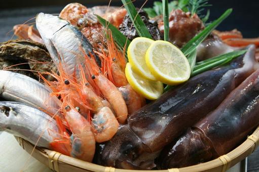 Photo, cuisson, ingrédients, fruits de mer, 