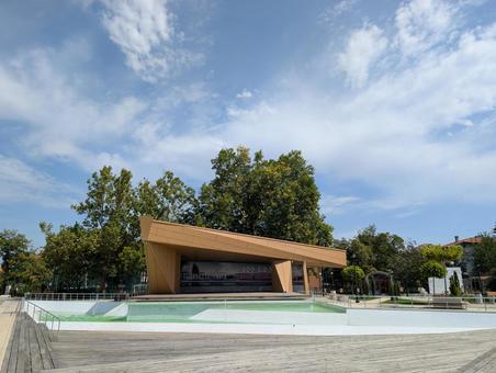 セプテンヴリ中央公園 公園,池,噴水の写真素材