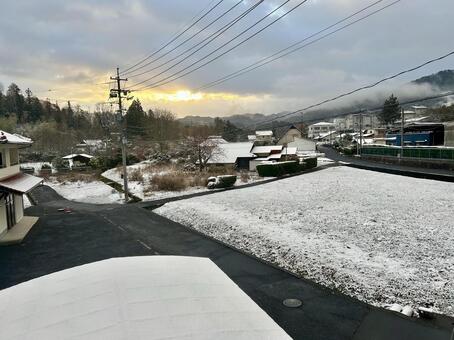 雪景色 冬,雪,初雪の写真素材