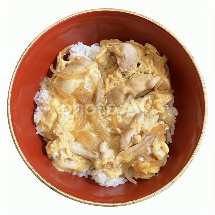 親子丼（psdは切り抜き）01 親子丼,玉子,鶏肉の写真素材