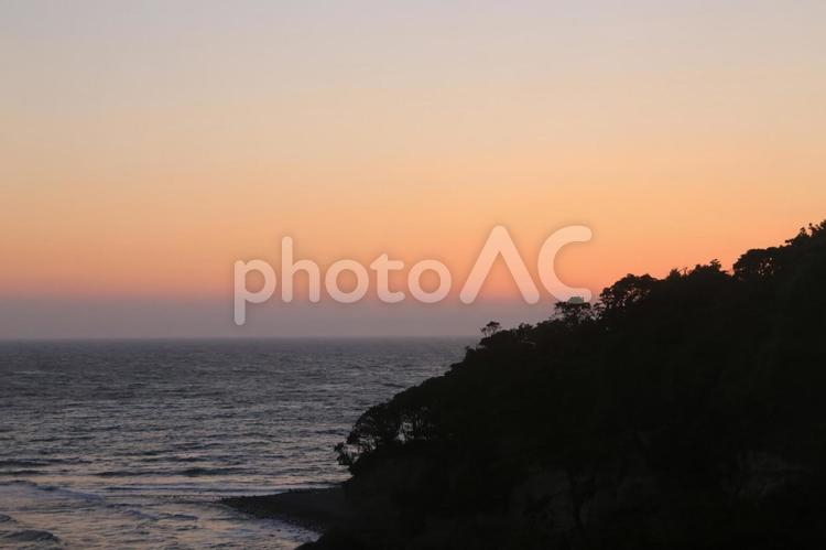 温泉街からの素晴らしい堂ヶ島の夕景 堂ヶ島,夕日,夕景の写真素材