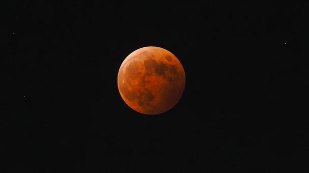 皆既月食2014年10月8日19時58分 月,月食,皆既月食の写真素材