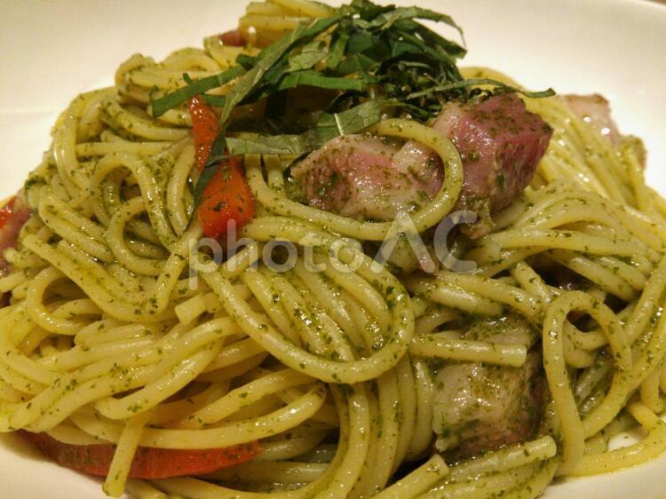 パスタ・ジェノベーゼ パスタ,ジェノベーゼ,パスタジェノベーゼの写真素材