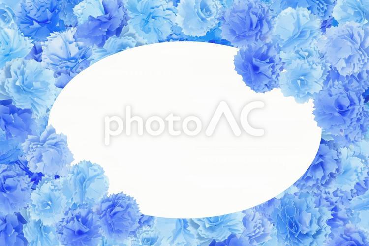 ブルーの花いっぱい華やかなフレーム 花,ブルー,華やかの写真素材
