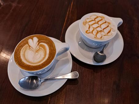 ラテアート コーヒー,ラテアート,珈琲の写真素材